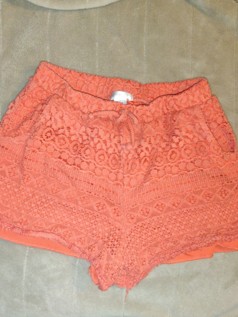 Xhilaration Orange Crochet Drawstring Shorts